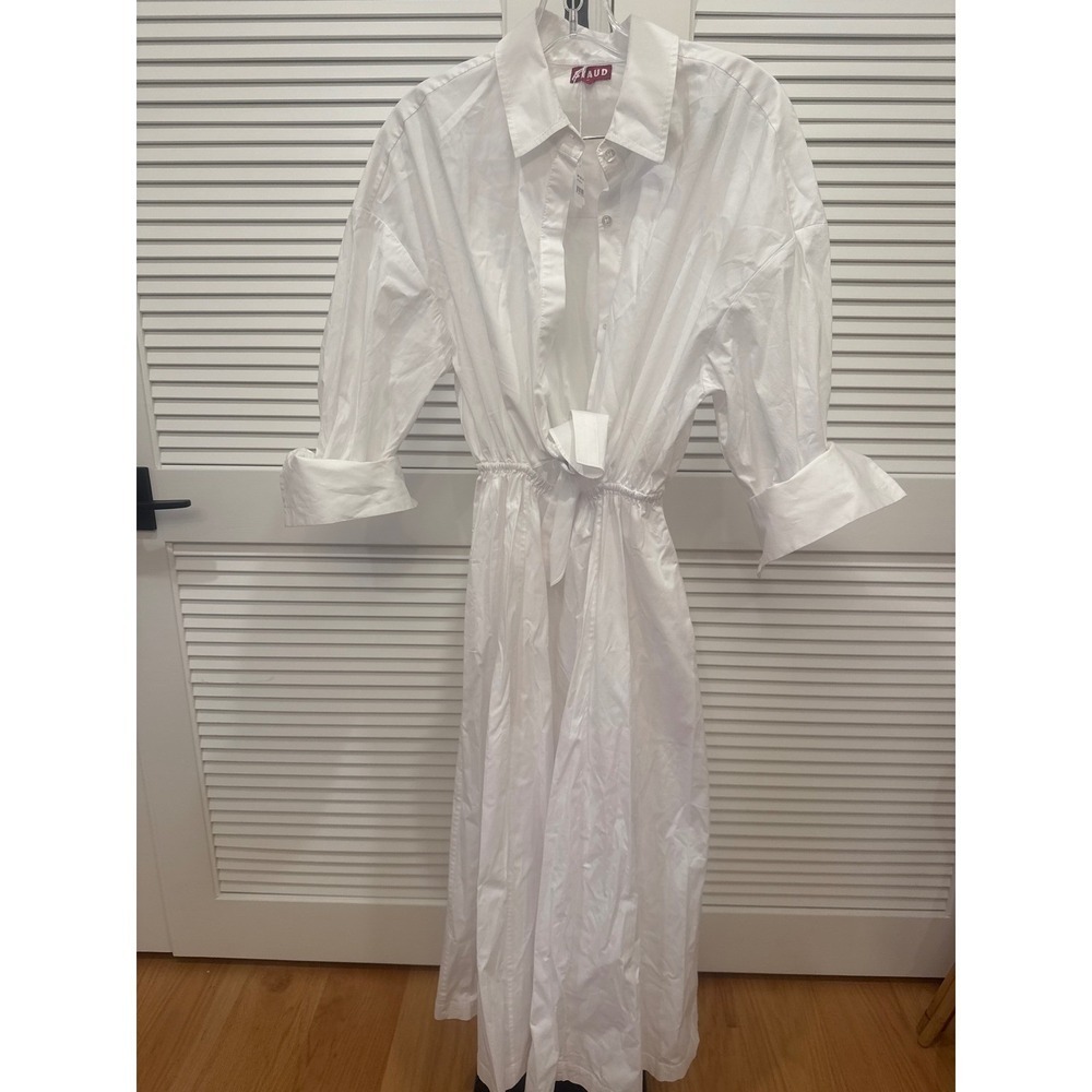 STAUD Lisa Front Cutout Dress White Brand New - Picture 6 of 7